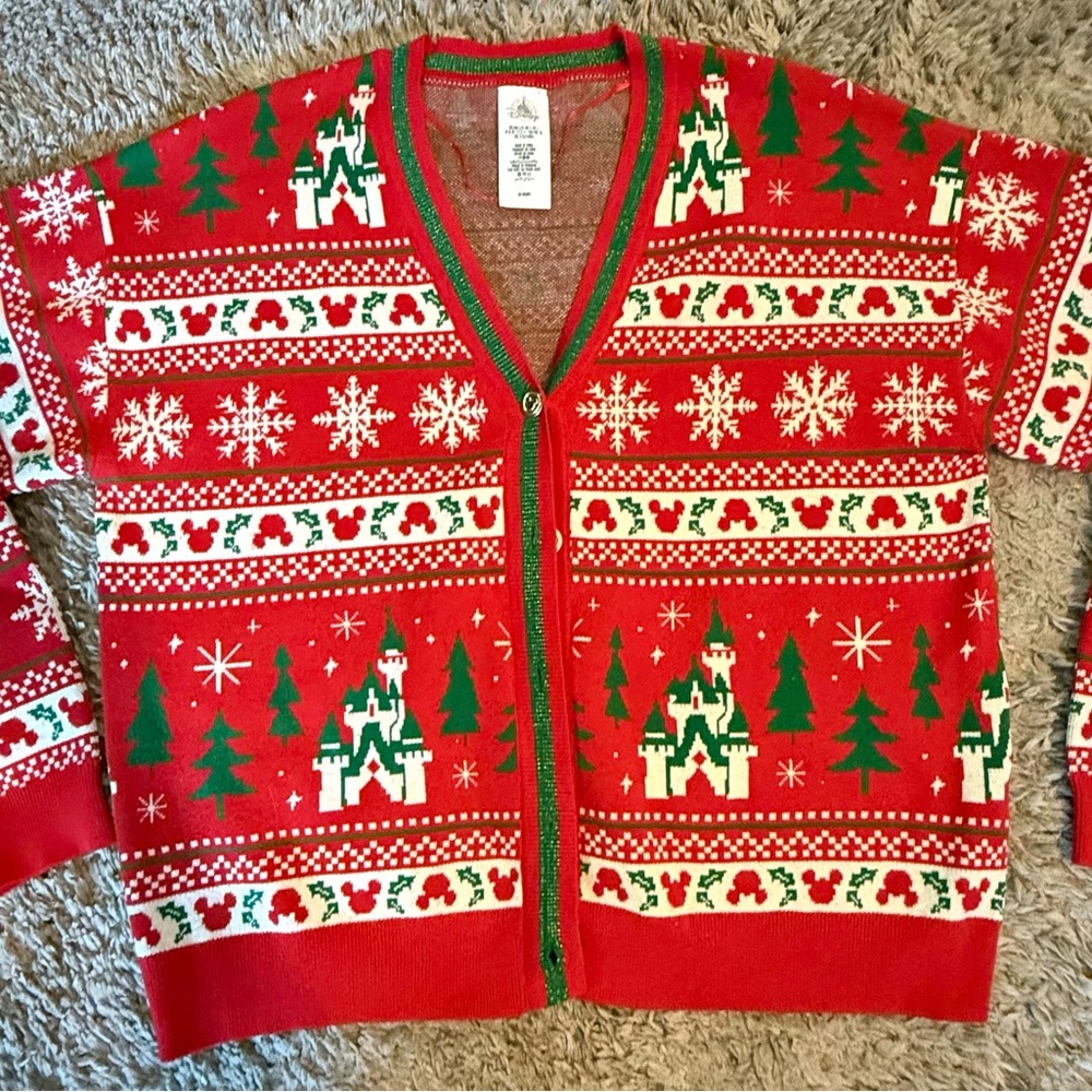 Disney Parks Mickey Mouse Icon Holiday Cardigan 2025